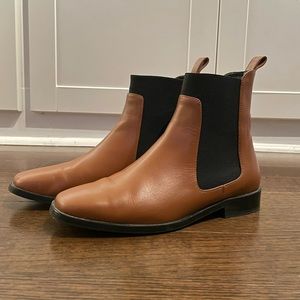 Everlane Square Toe Italian Leather Chelsea Boots Brown